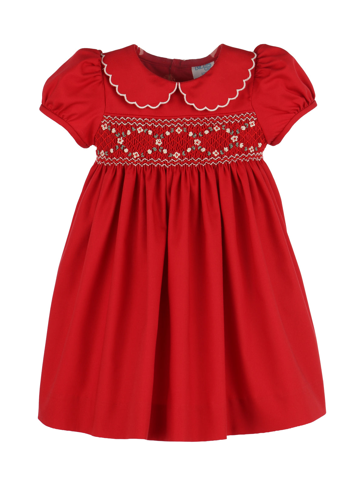 Embroidered Smocked Holiday Dress Red / 18M