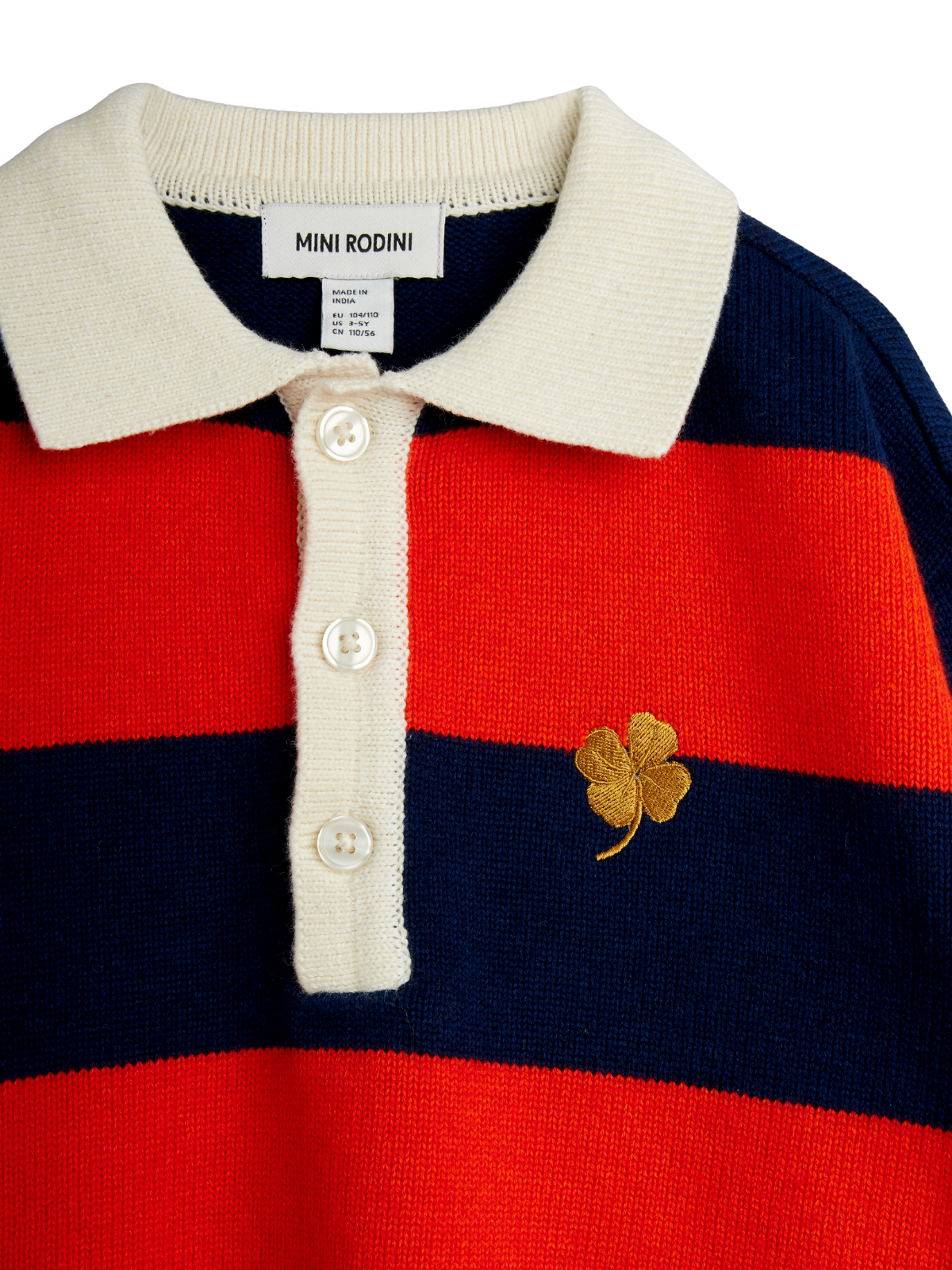 Clover Embroidered Rugby Sweater Sweaters Mini Rodini