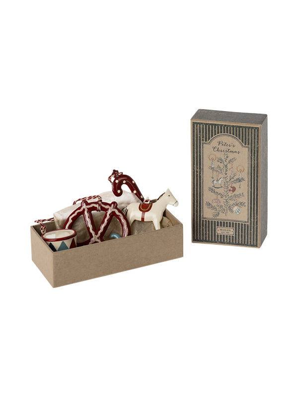 Metal Christmas Ornament Set Pretend Play Maileg