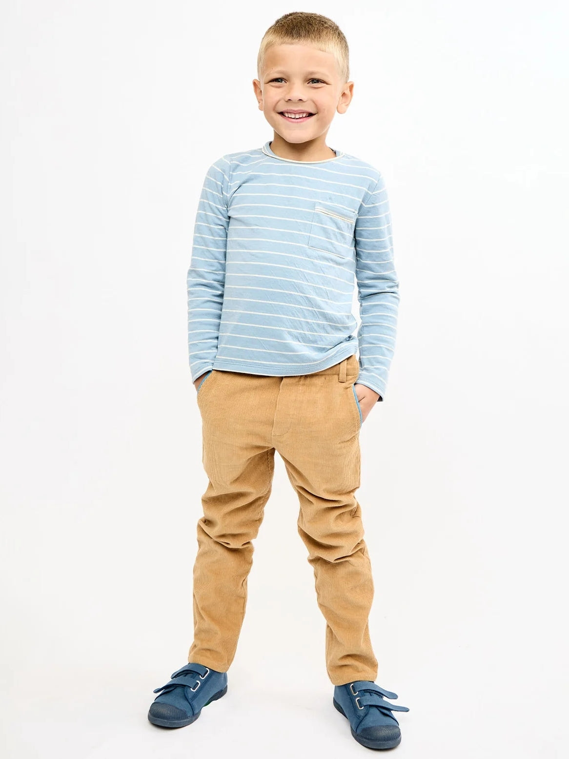 Edward Long Sleeve T-Shirt - Dusty Blue Tops Oso & Me