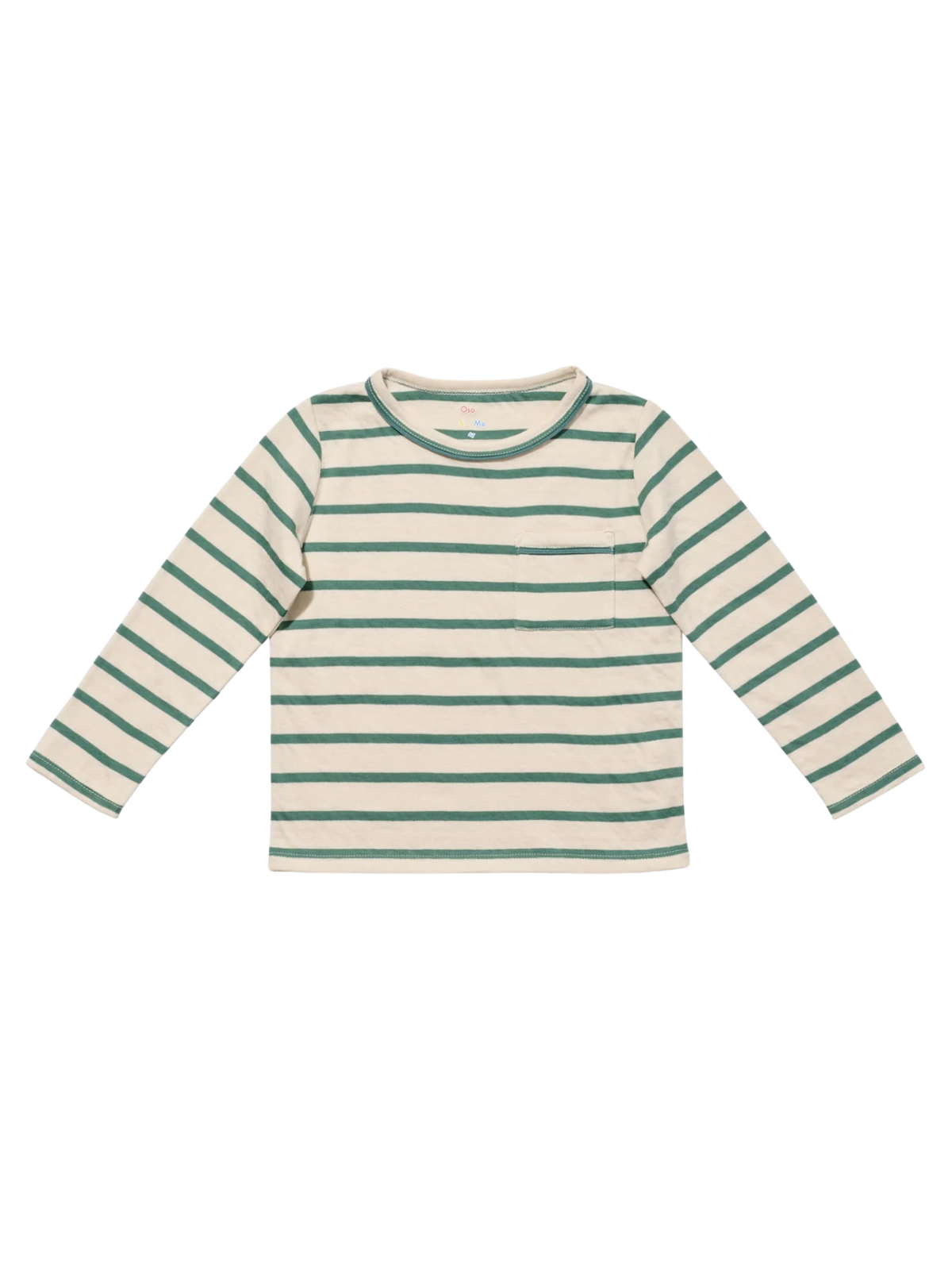 Edward Long Sleeve T-Shirt - Pine Stripe Tops Oso & Me Pine Stripe 3Y