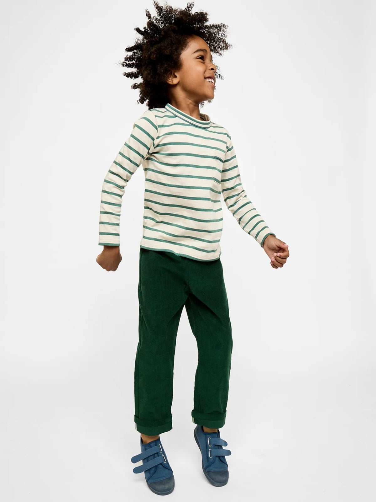 Edward Long Sleeve T-Shirt - Pine Stripe Tops Oso & Me