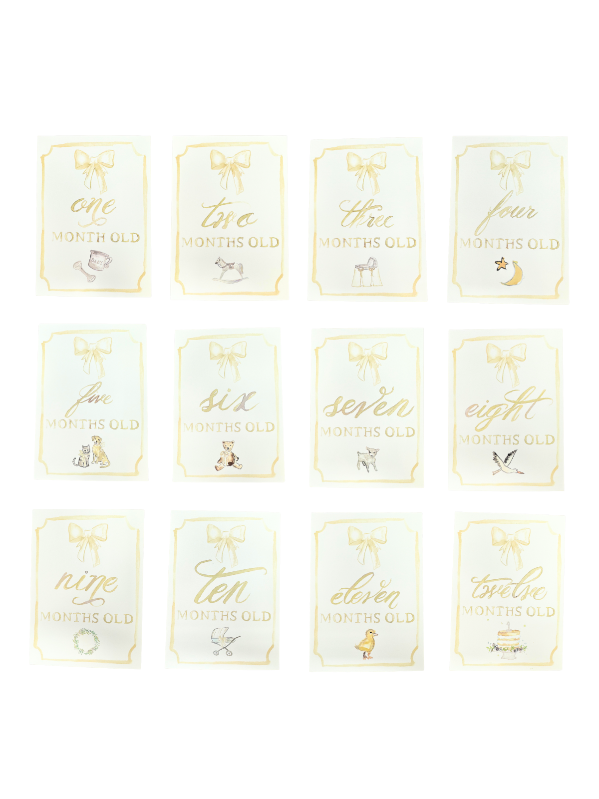 Monthly Milestone Card Set - Neutral Party Supplies Over The Moon