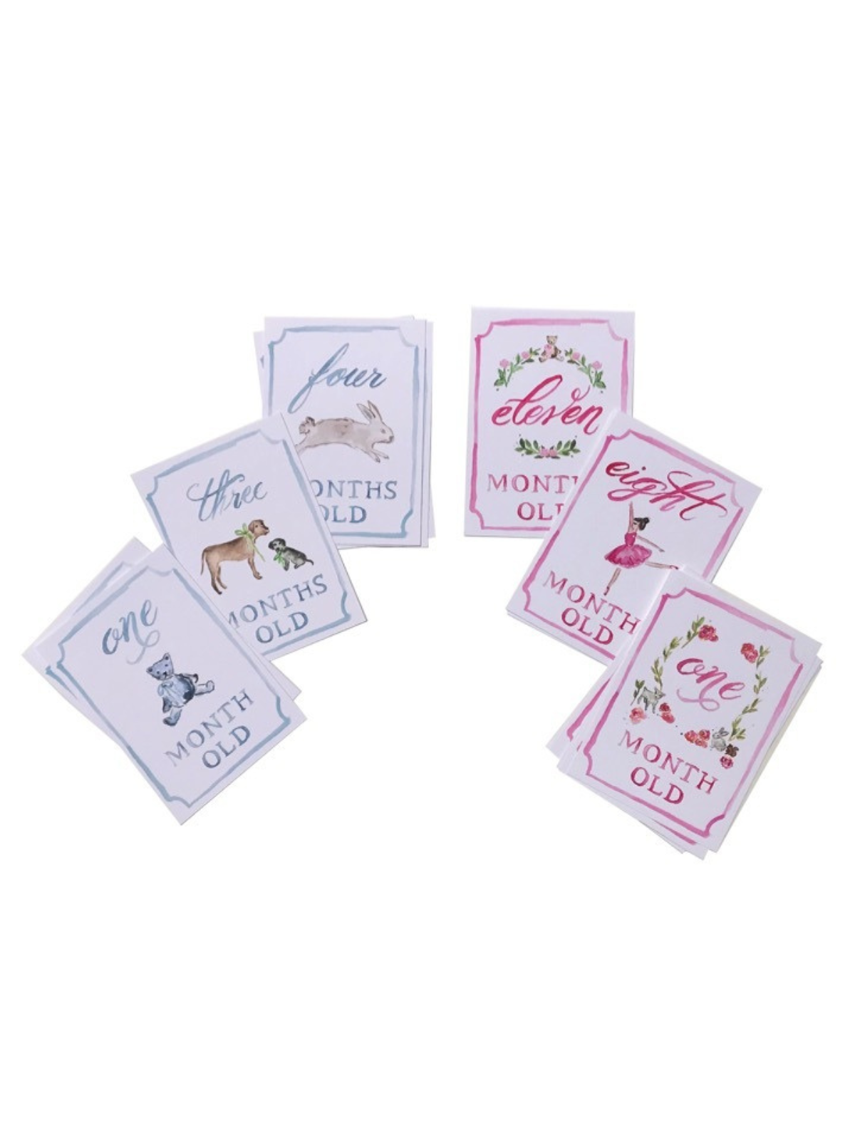 Monthly Milestone Card Set - Pink Party Supplies Over The Moon