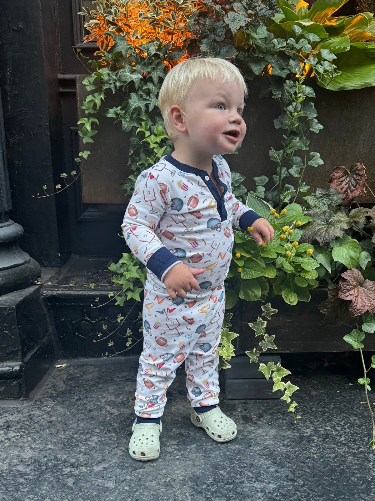 Football PJ Set Pajamas Baby Club Chic