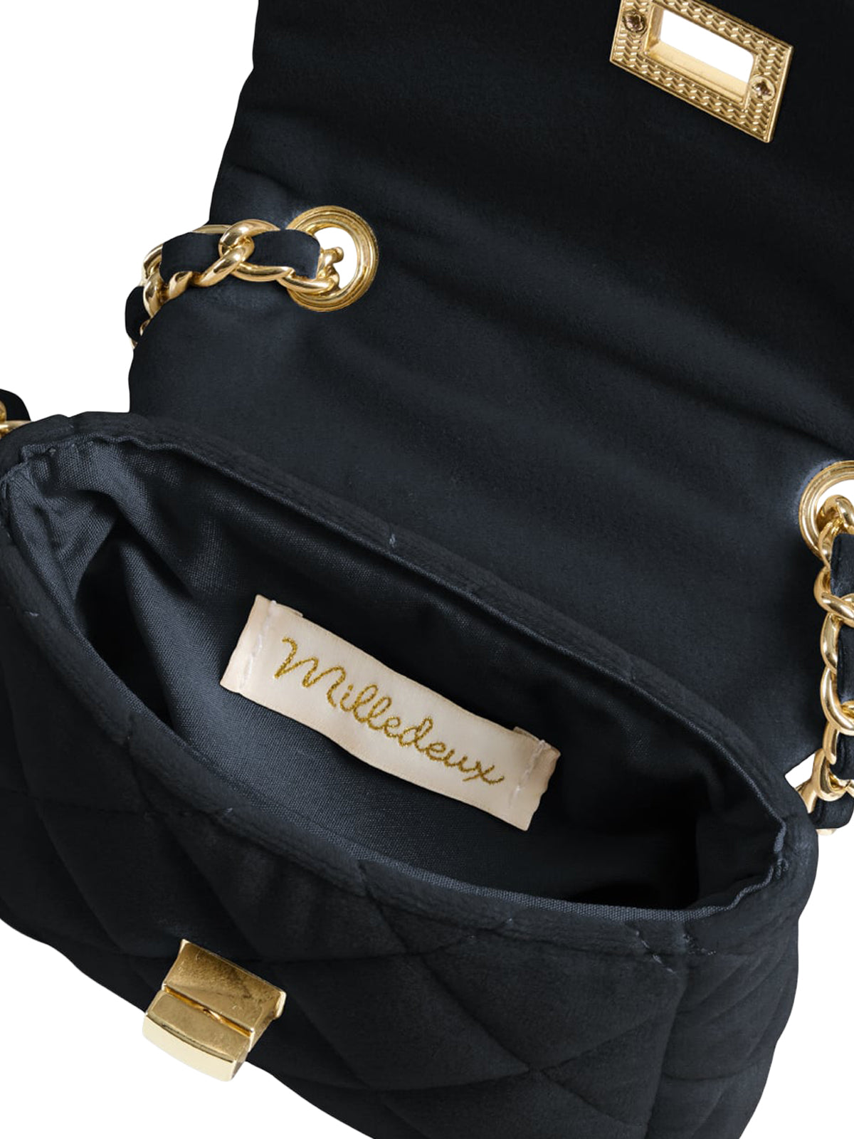 Small Velvet Chain Purse - Black Bags Milledeux