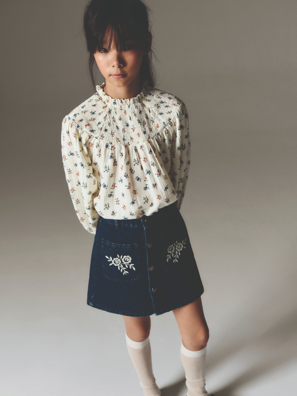 Danubio Denim Embroidered Skirt Skirts The New Society