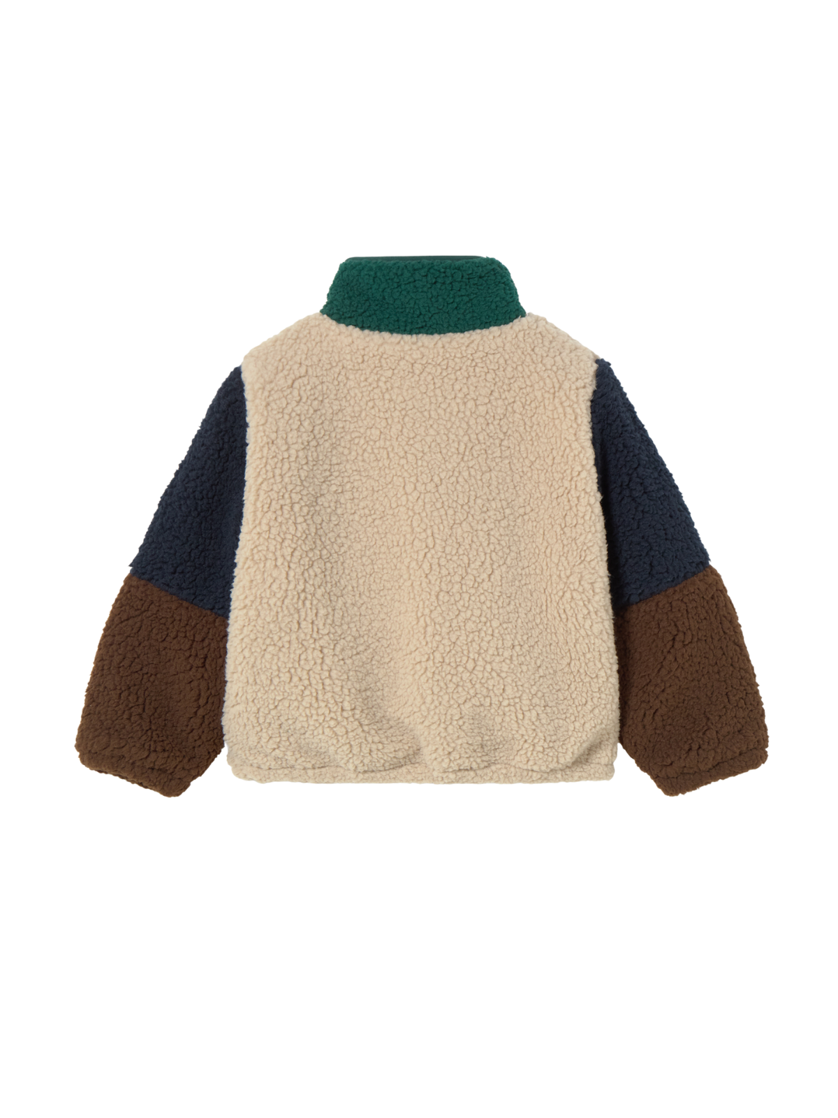 Neutral Colorblock Polar Sherpa Jacket Outerwear Tiny Cottons