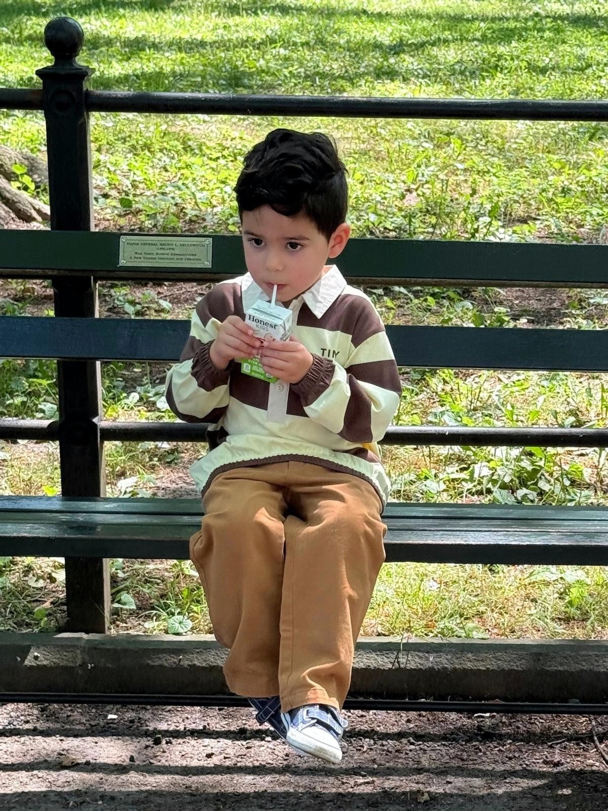 Stripe Long Sleeve Polo Tops Tiny Cottons