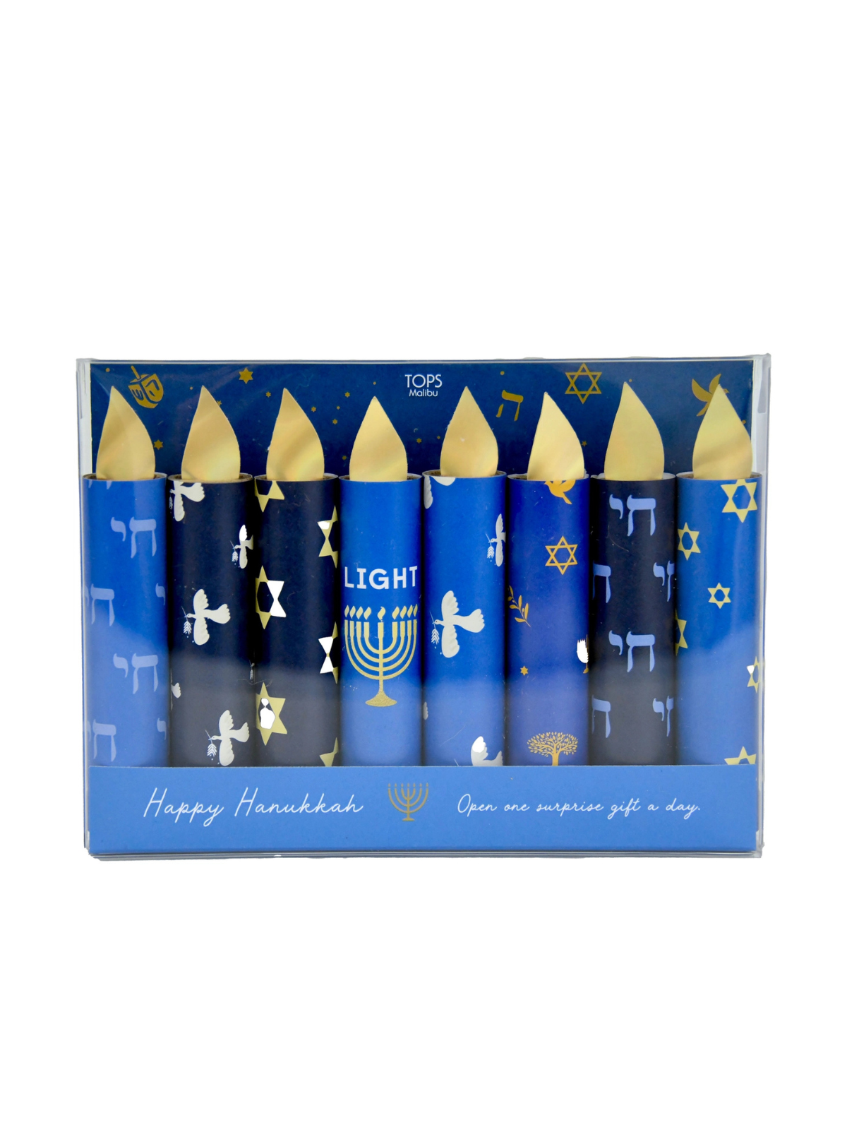 Happy Hanukkah Festival of Lights - Set of 8 Surprise Candles Party Supplies Tops Malibu