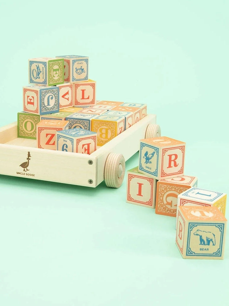 Classic ABC Blocks with Wagon Games & Puzzles Uncle Goose