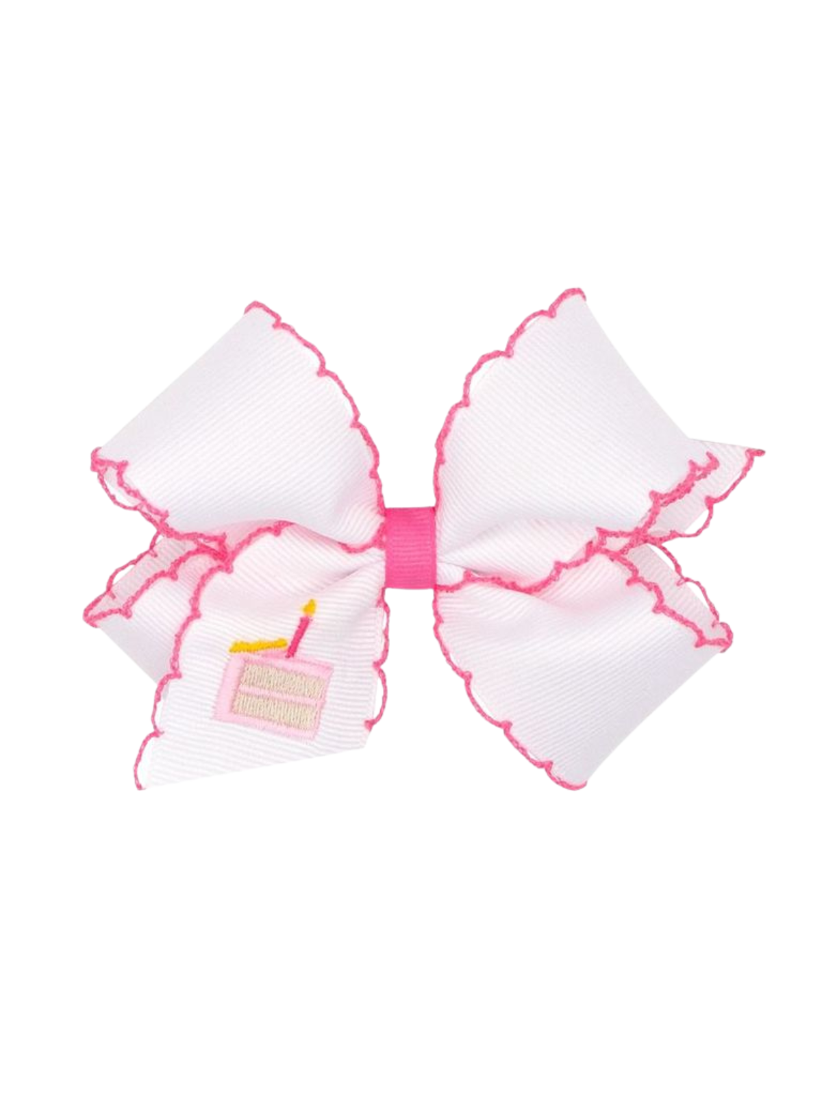 Moonstitch Grosgrain Bow - Birthday Cake Hair Accessories Wee Ones White Medium