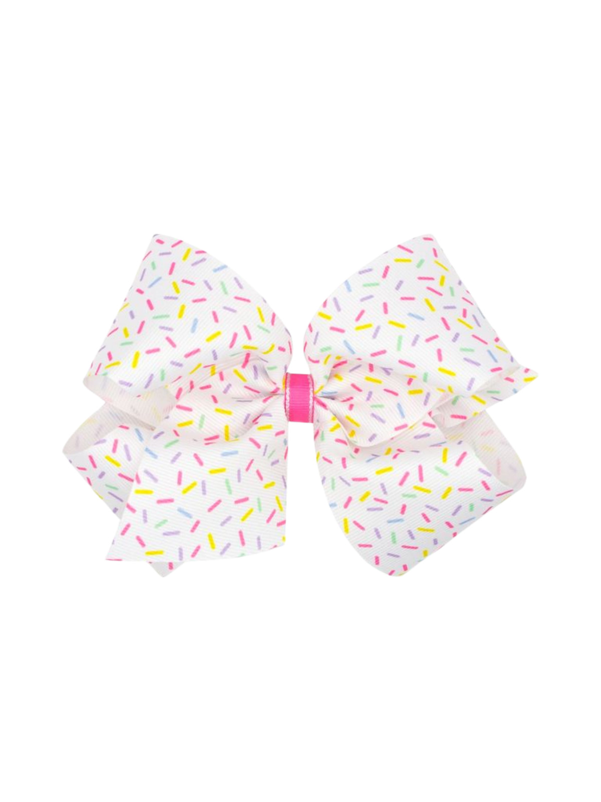 Printed Grosgrain Bow - Confetti Hair Accessories Wee Ones White Medium