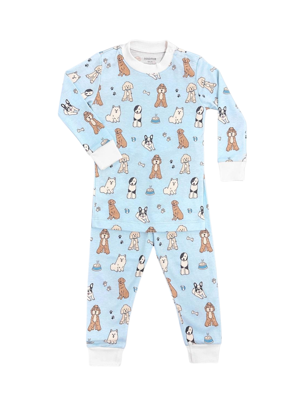 Doggy Day Care Two Piece PJ Pajamas Baby Noomie Light Blue 2T
