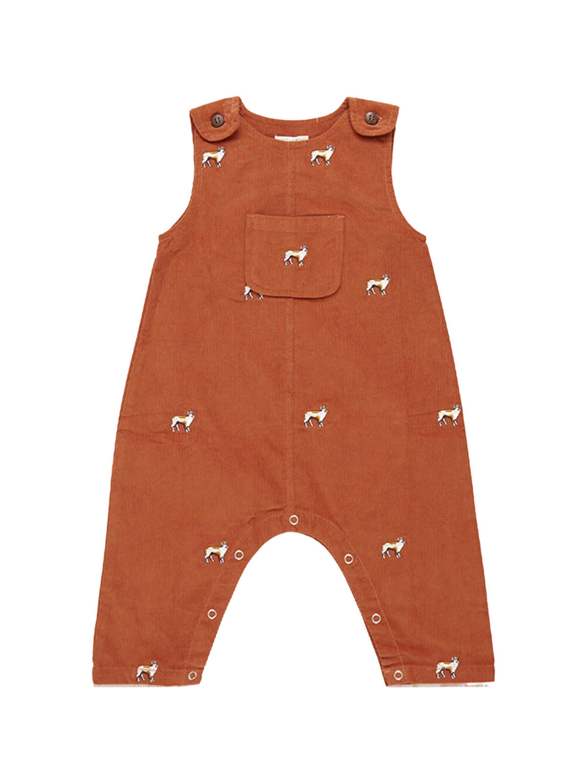 Dog Embroidered Cord Romper and Shirt Set Sets Pink Chicken