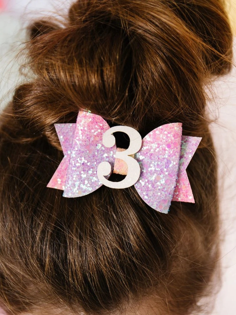 Glitter 3rd Birthday Hair Clip Hair Accessories Sweet Wink