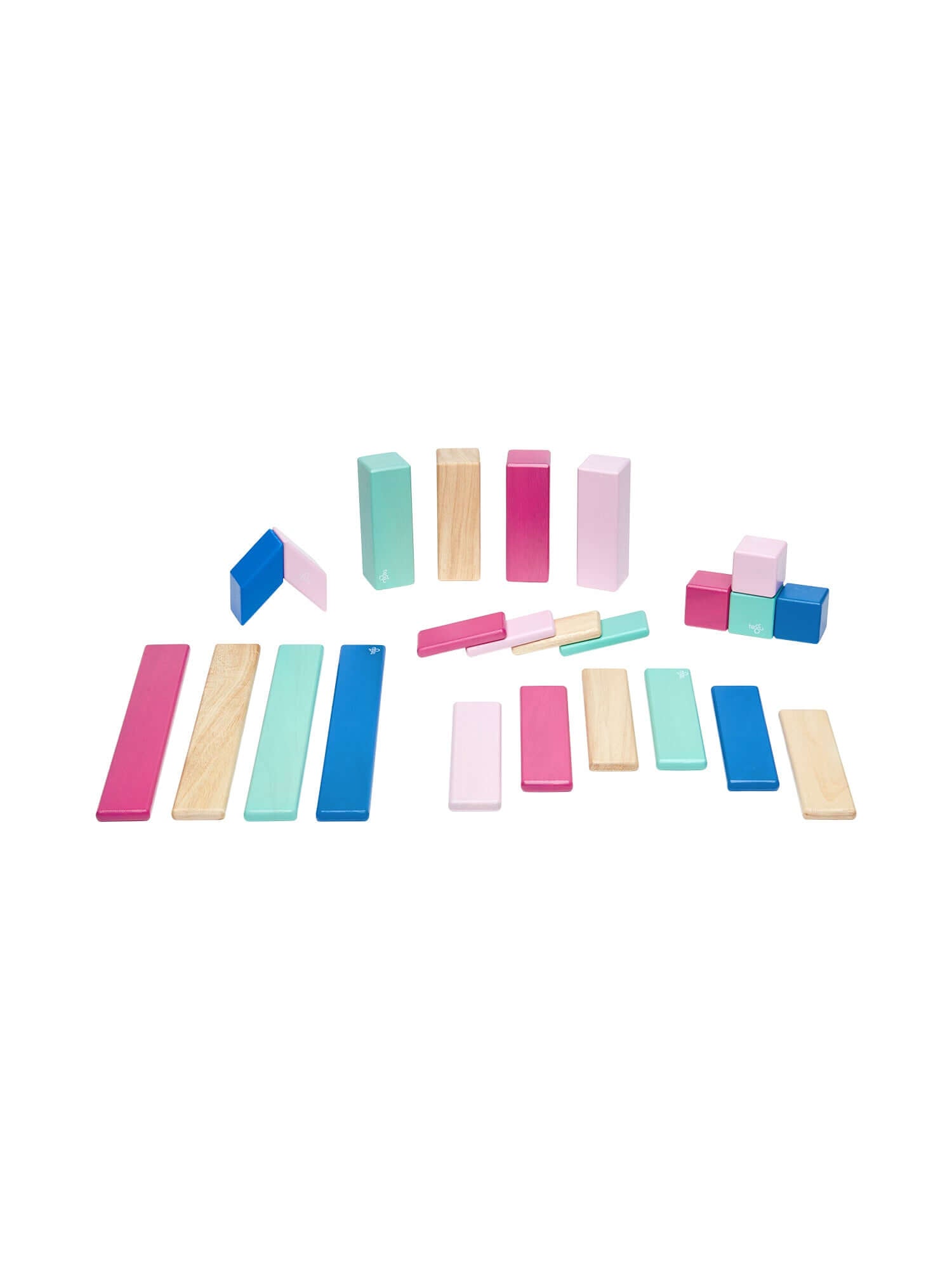 24 Piece Magnetic Wooden Block Set Games & Puzzles Tegu Blossom