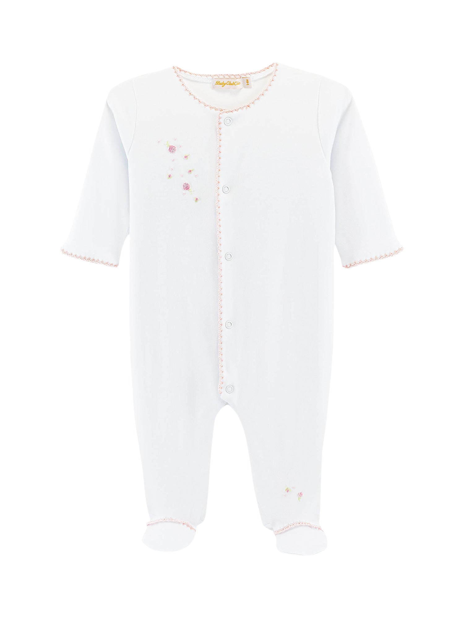 Spring Flowers Footie Pajamas Baby Club Chic White 0-3M