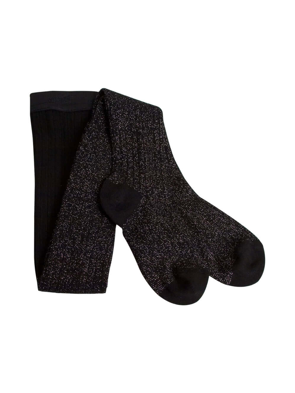Amélie Glitter Ribbed Tights Tights Collégien Black 1Y