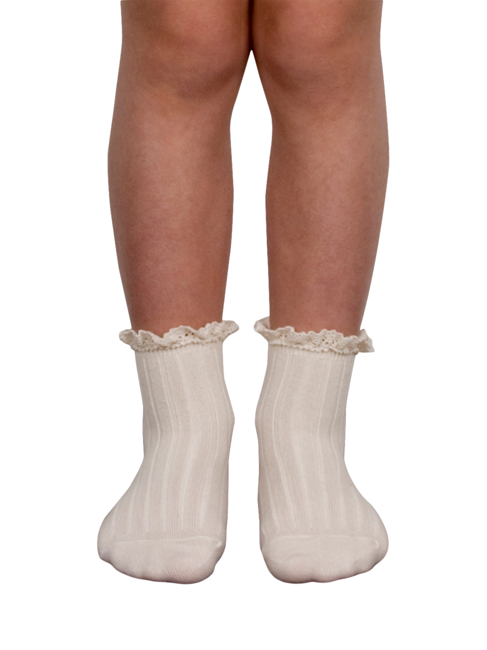Lili Lace Trim Ribbed Ankle Socks Socks Collégien