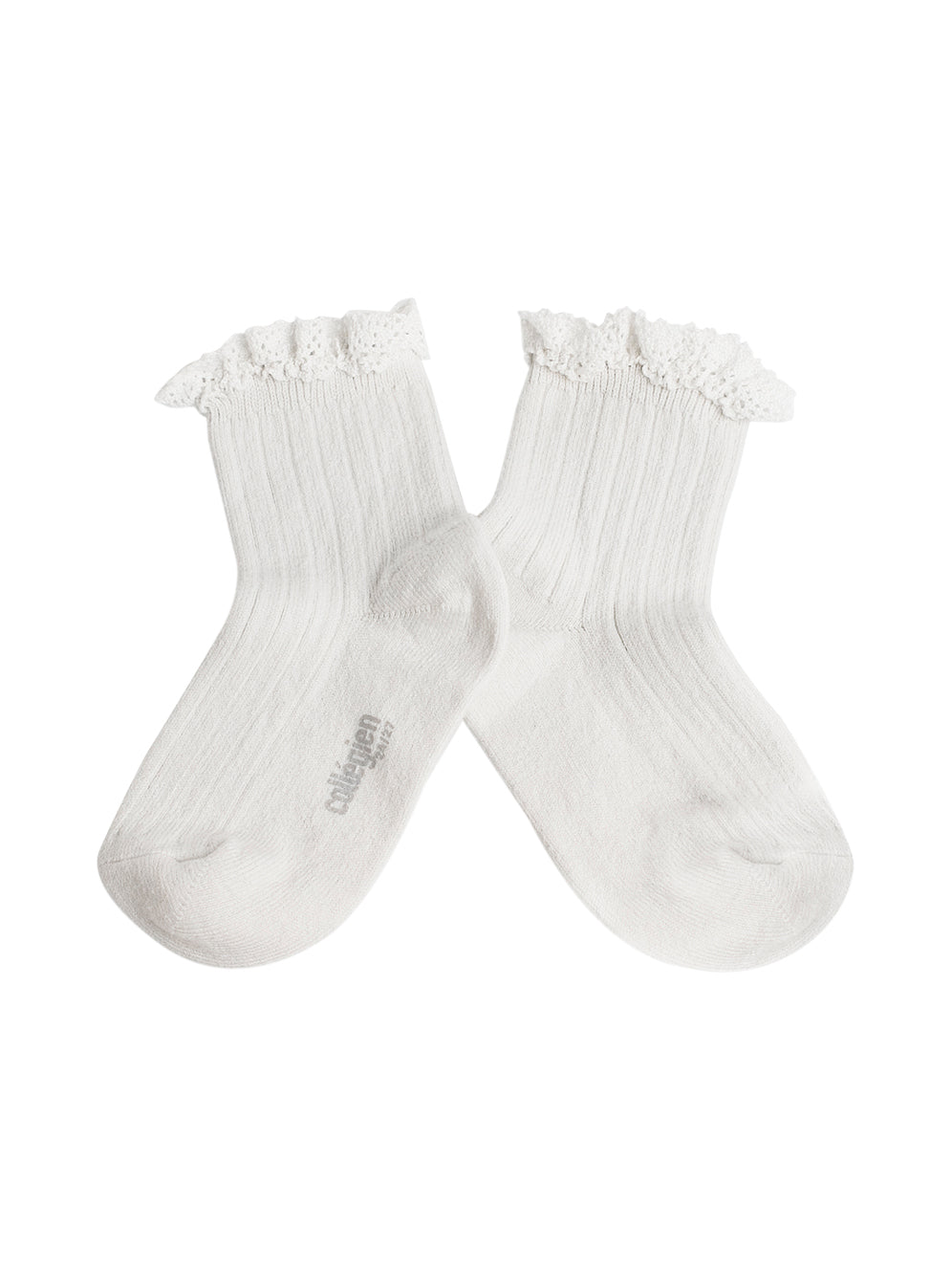Lili Lace Trim Ribbed Ankle Socks Socks Collégien Ivory EU18/20