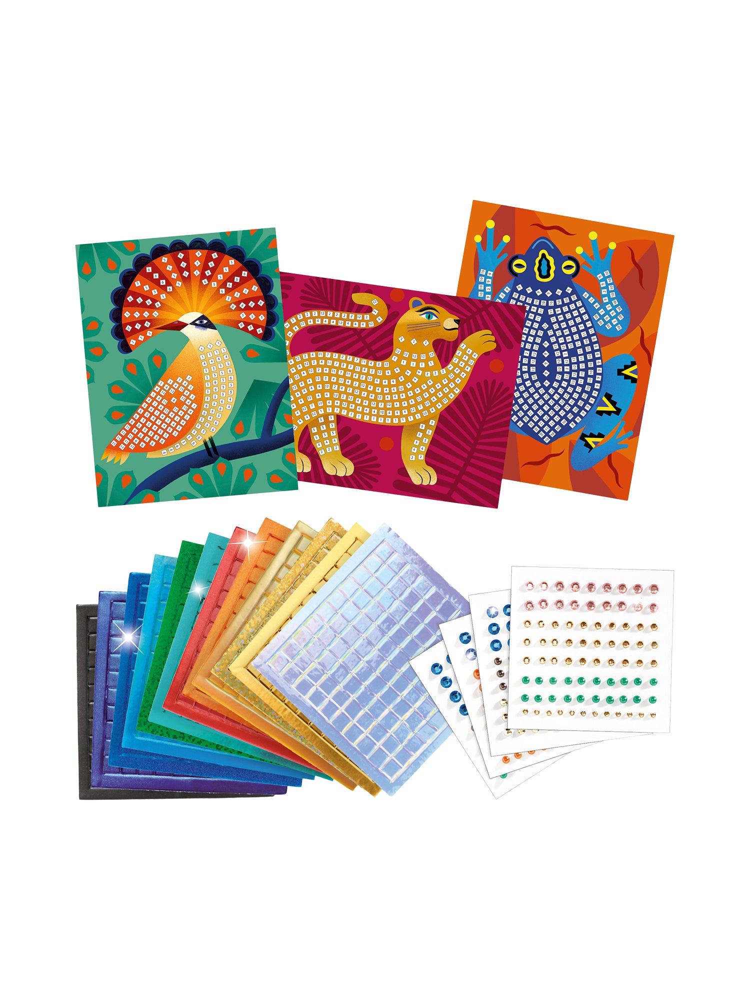Deep in The Jungle Sticker and Jewel Mosaic Craft Kit Arts & Crafts Djeco