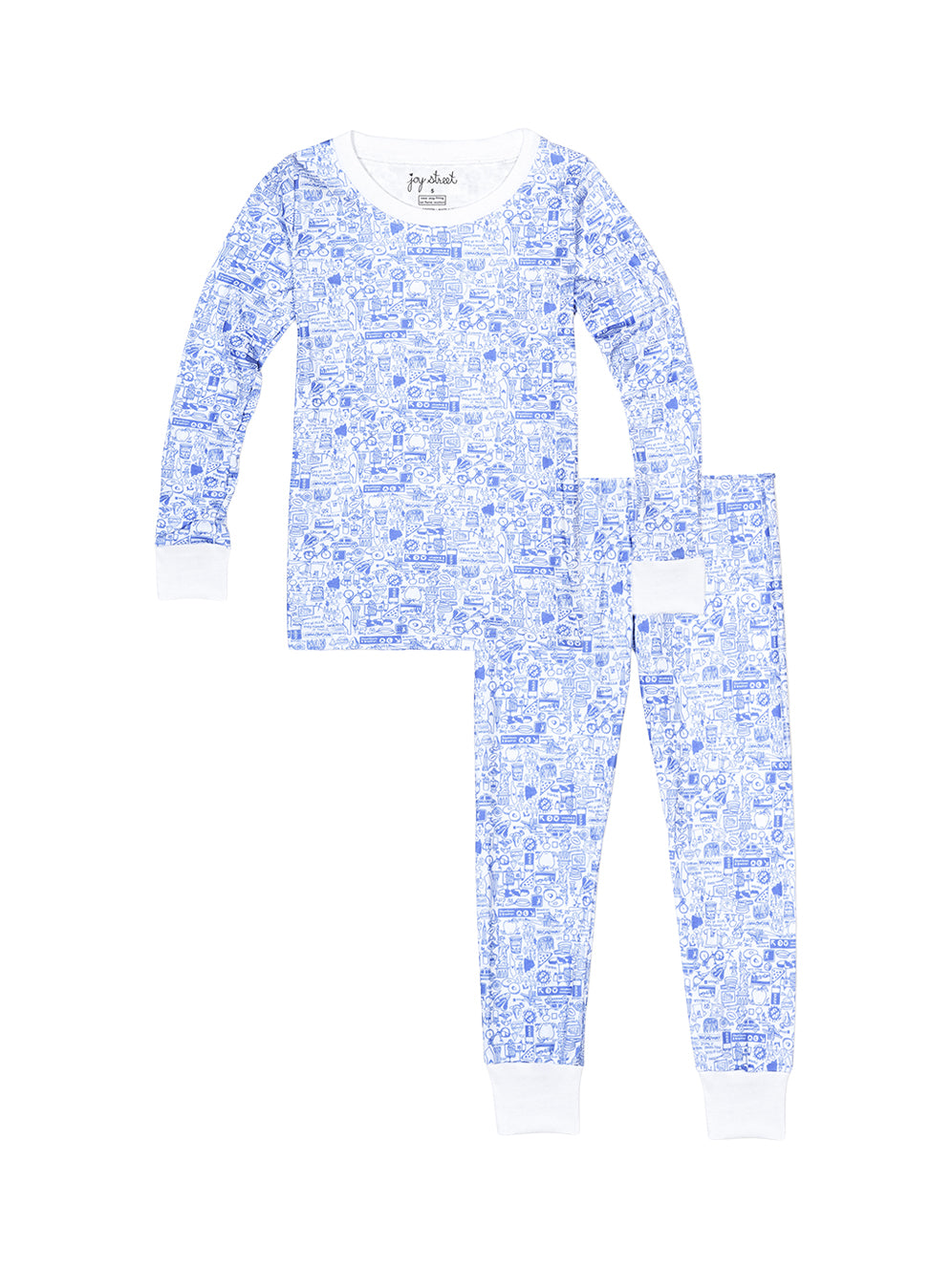 New York City Two Piece Pajama Pajamas Joy Street Kids Blue 2