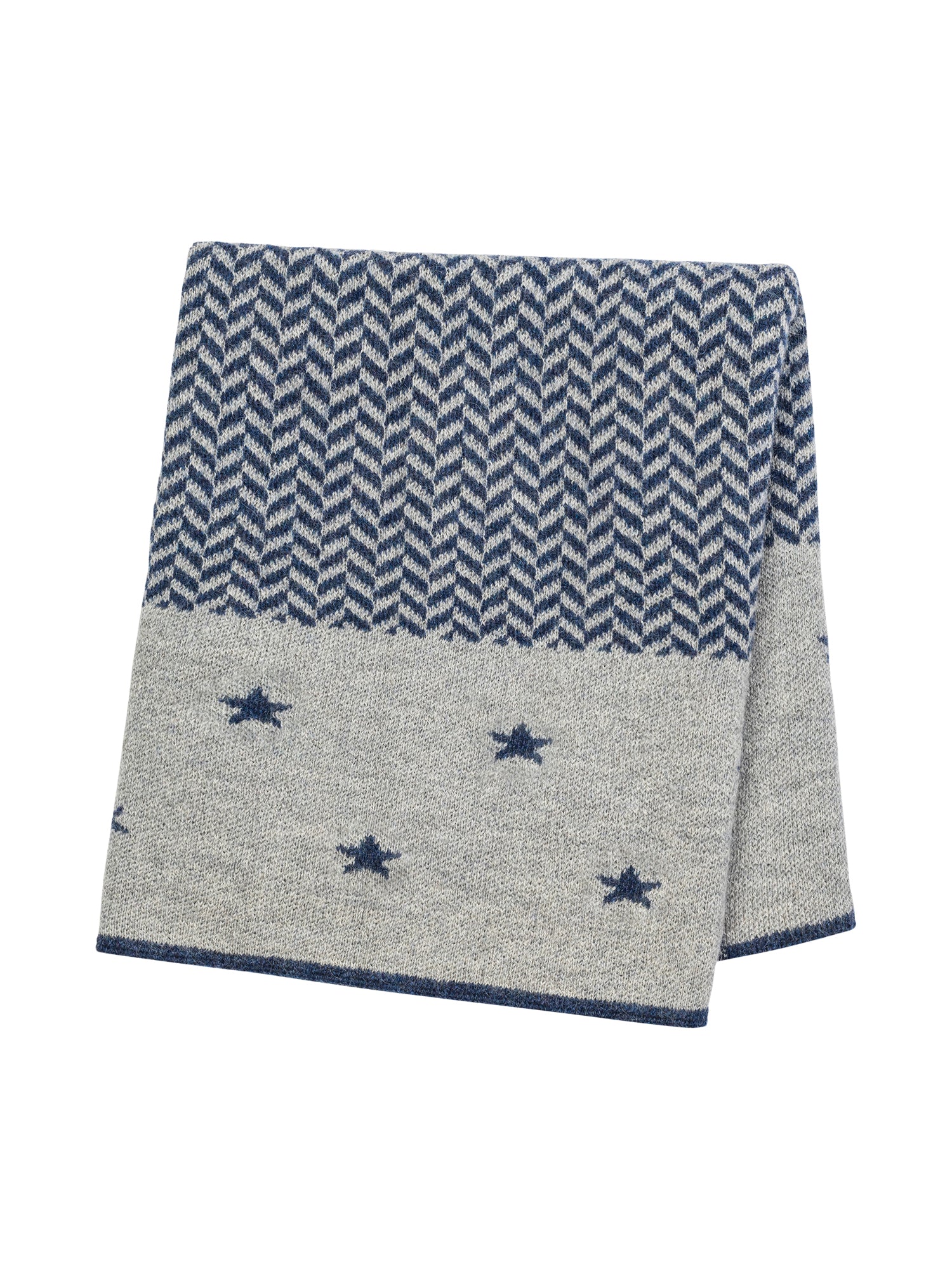 Petite Stars & Herringbone Blanket Blankets Paris West Navy Blue