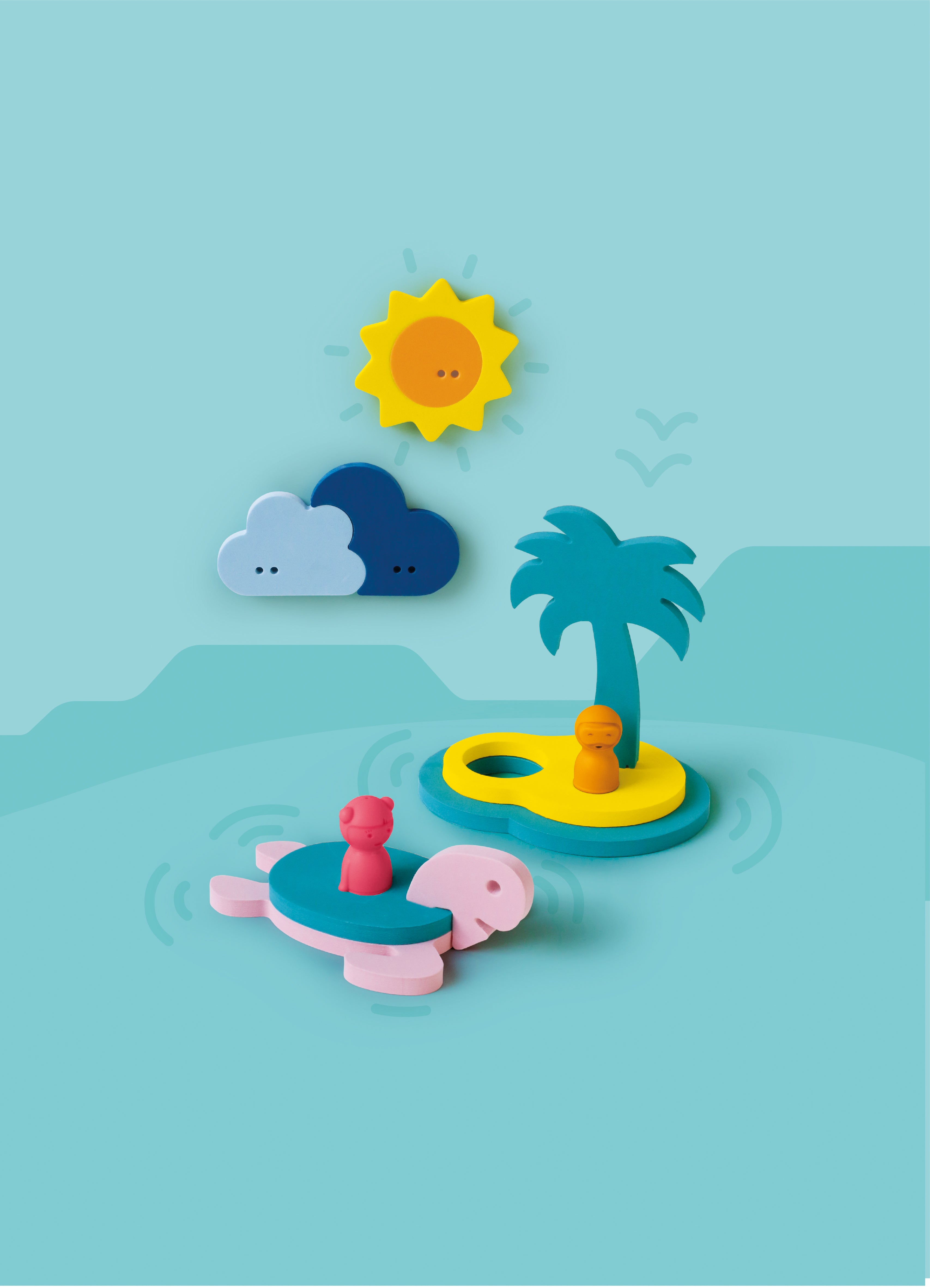 Puzzle Friends - Treasure Island Bath Toys Quut Toys