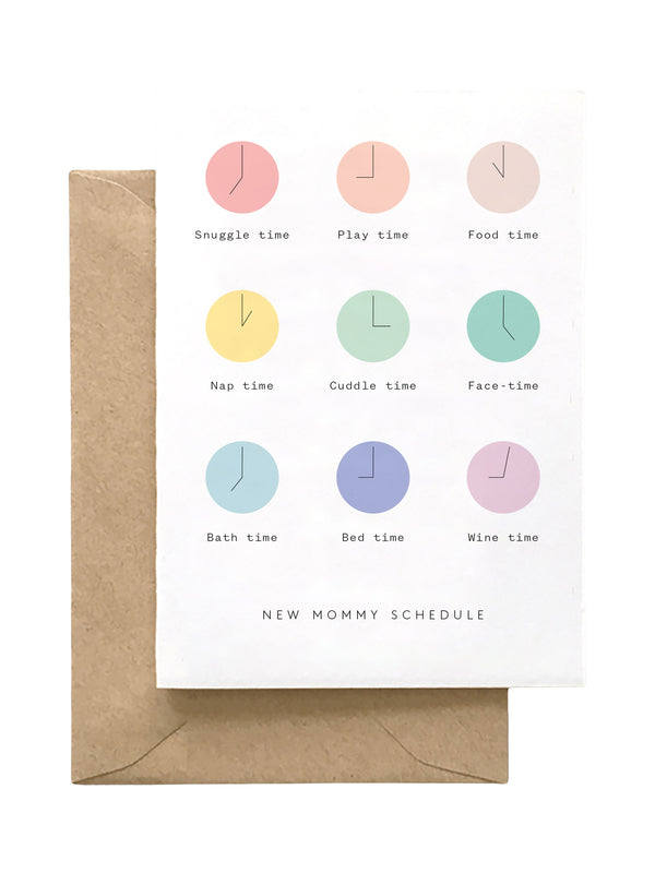 New Mommy Schedule Card Cards Spaghetti & Meatballs