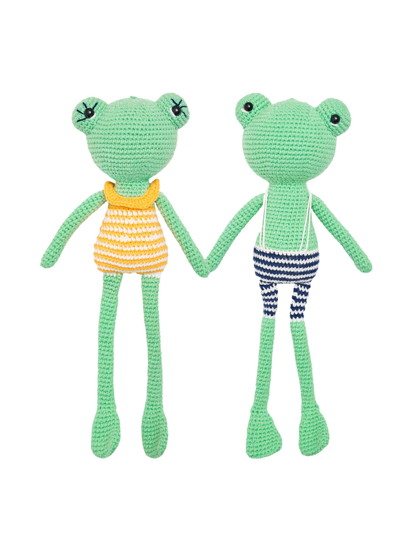 Hand Crochet Frog Set Plush Sevim Handmade   