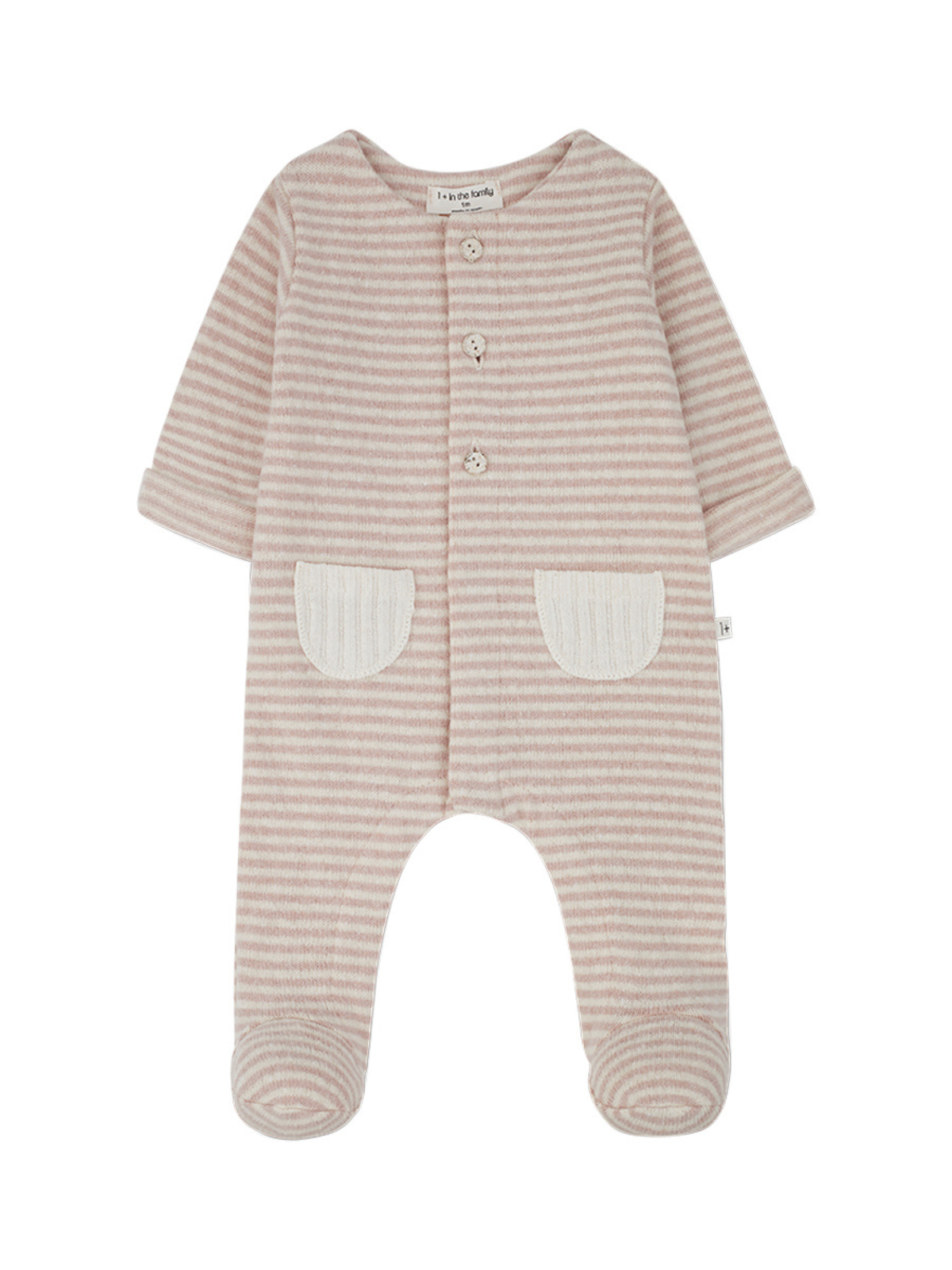 Adria Stripe Footie Rompers 1+ In The Family Dusty Pink 1M 