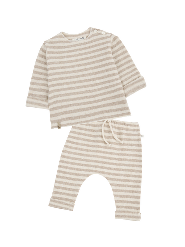 Aubin Tan Stripe Baby Set Sets 1+ In The Family Tan 6M