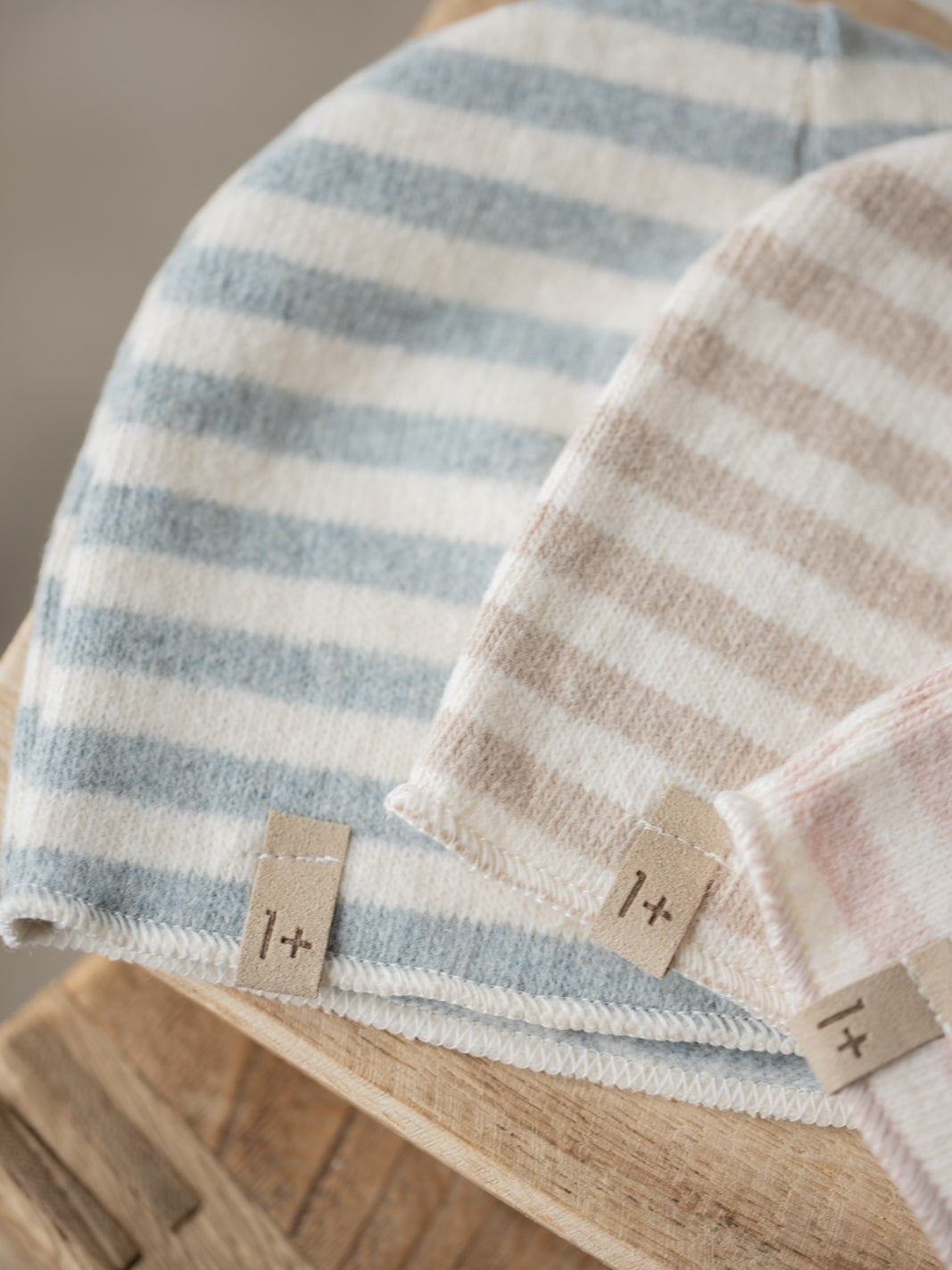 Blue Stripe Baby Beanie Hats 1+ In The Family