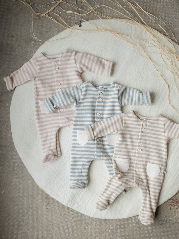 Blue Stripe Milo Footie Rompers 1+ In The Family