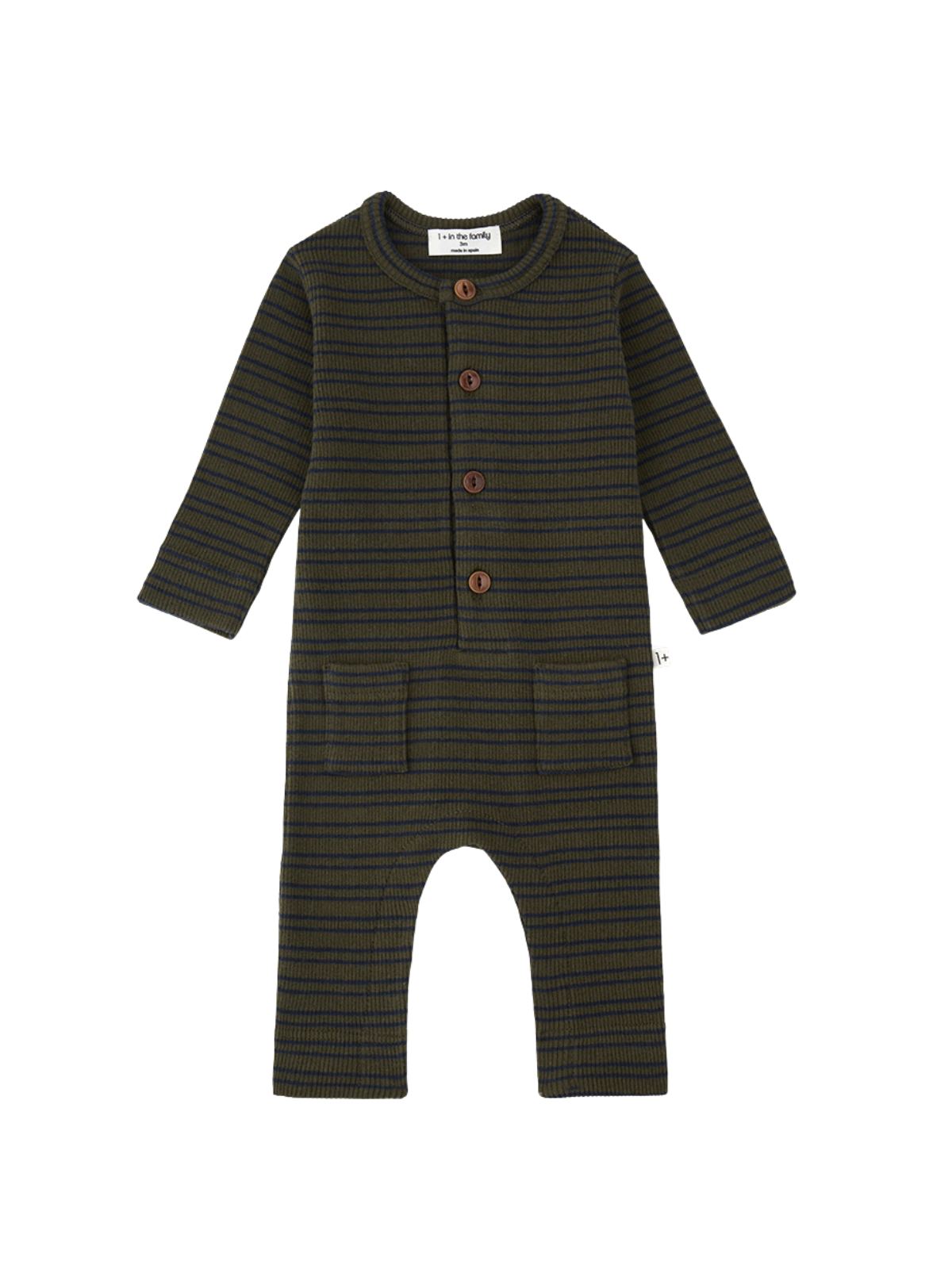 Goose Stripe Romper Rompers 1+ in The Family Dark Khaki 3M