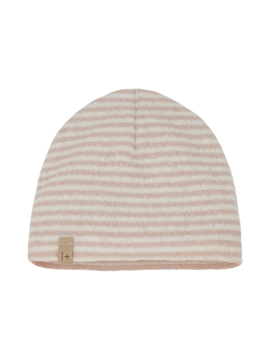 Honore Striped Beanie Hats 1+ In The Family Dusty Pink T1 (1-3m) 