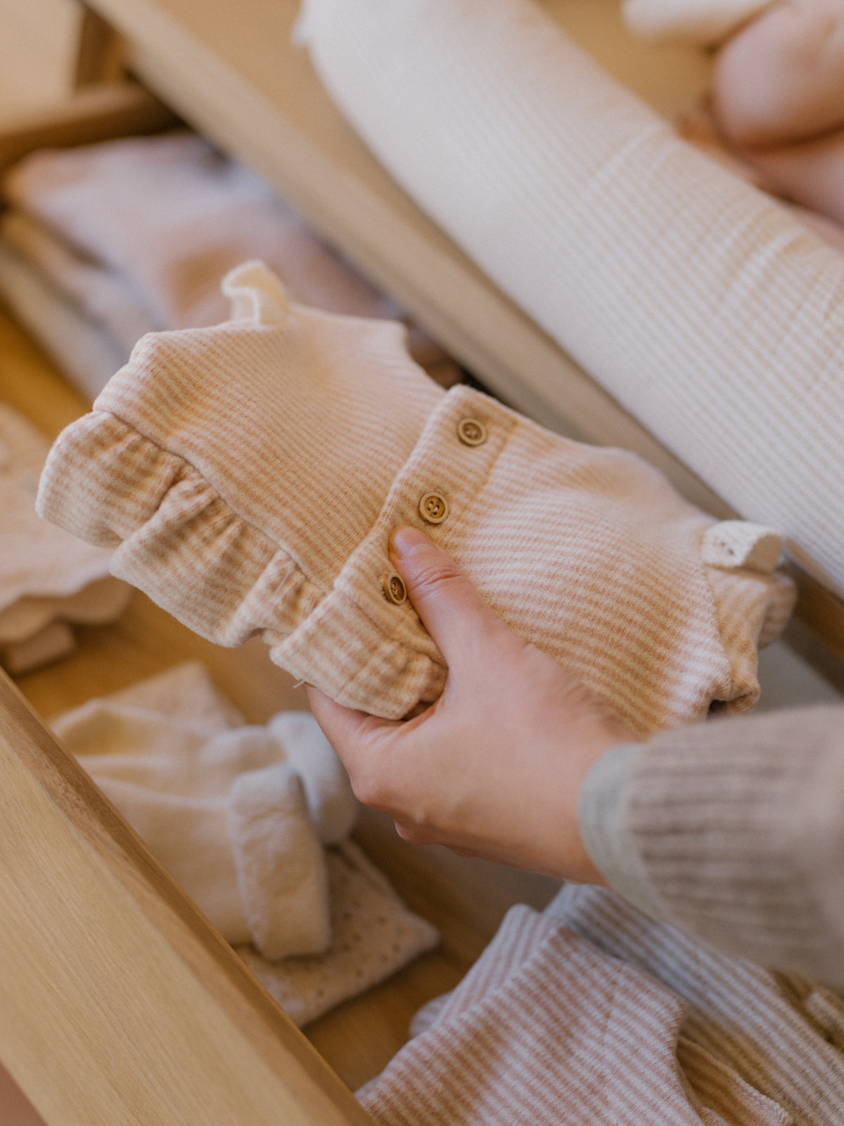 Oat Ruffle Footie Rompers 1+ in The Family