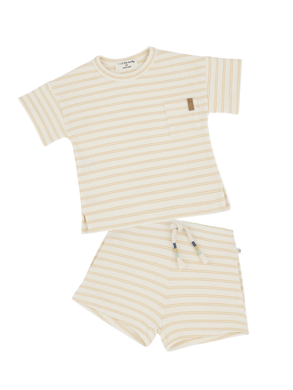 Striped Shorts Set Sets 1+ In The Family Pale Yellow 12M