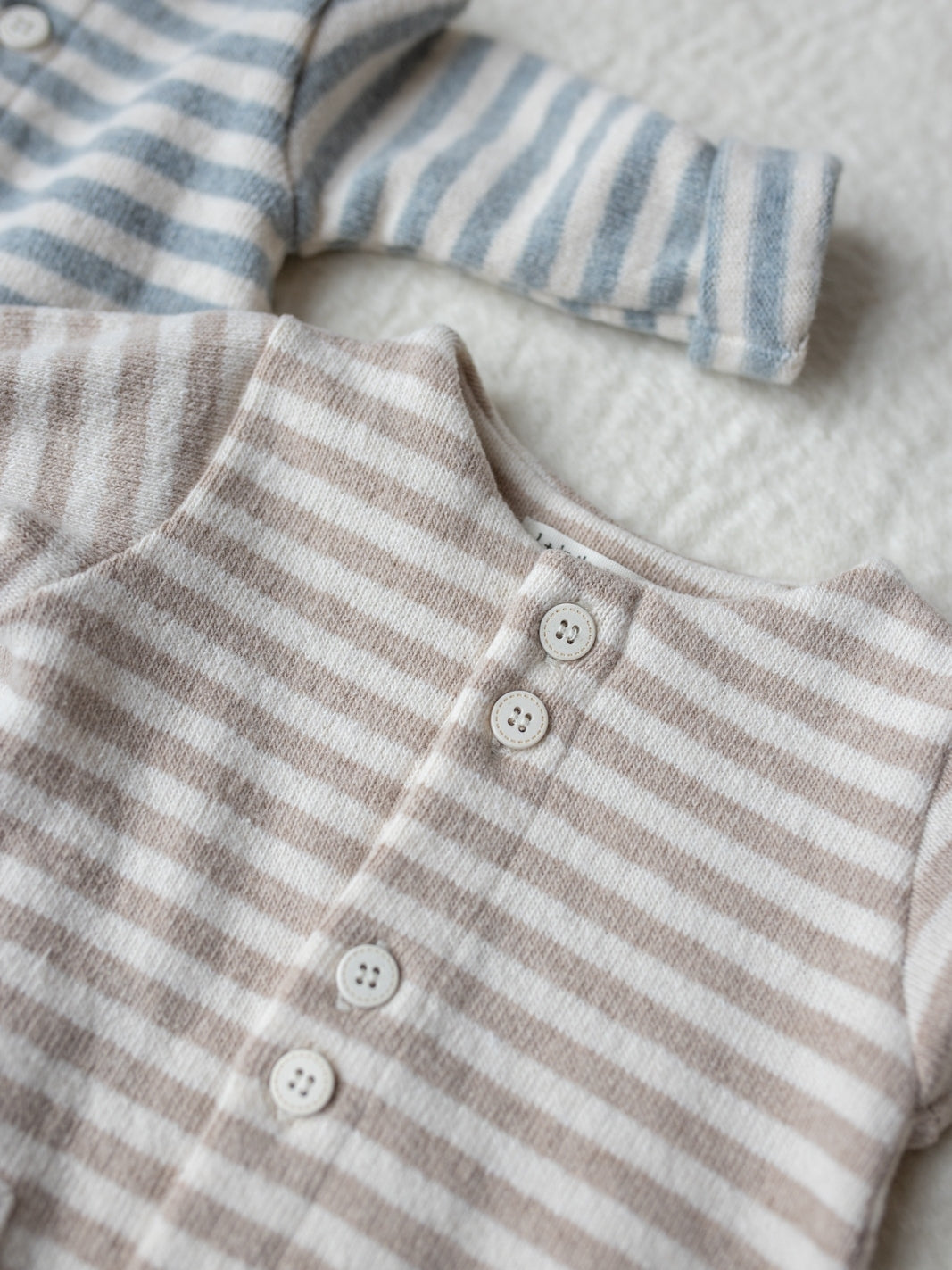 Tan Stripe Milo Footie Rompers 1+ In The Family