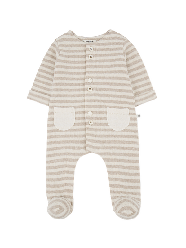 Tan Stripe Milo Footie Rompers 1+ In The Family Tan 1M
