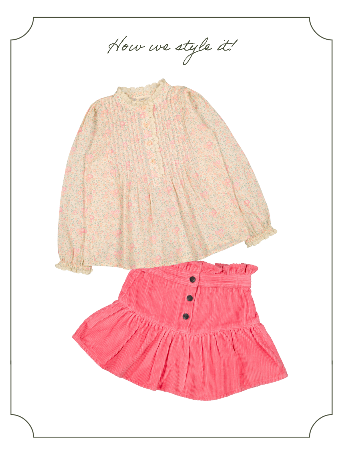 Pipeau Pink Corduroy Skirt Skirts Louis Louise   