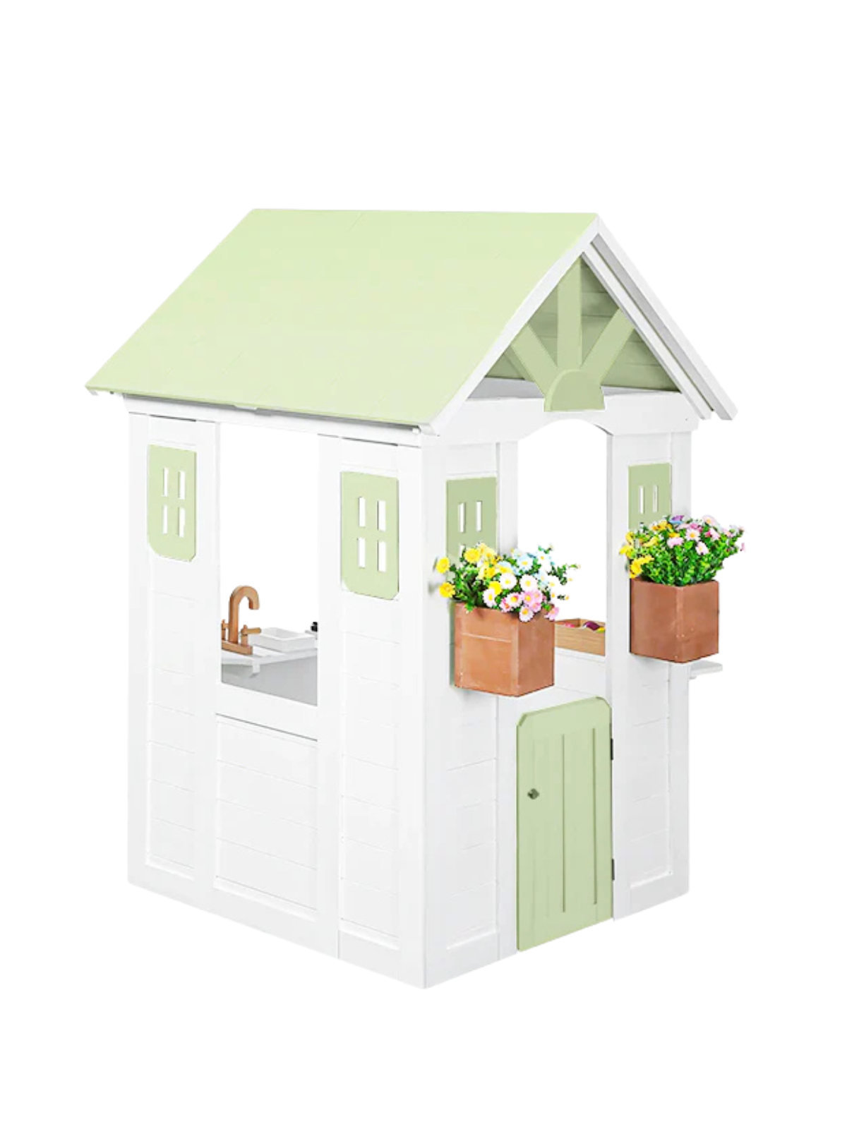 Ajure Playhouse - Custom Color Outdoor Play 2MamaBees Garden Green