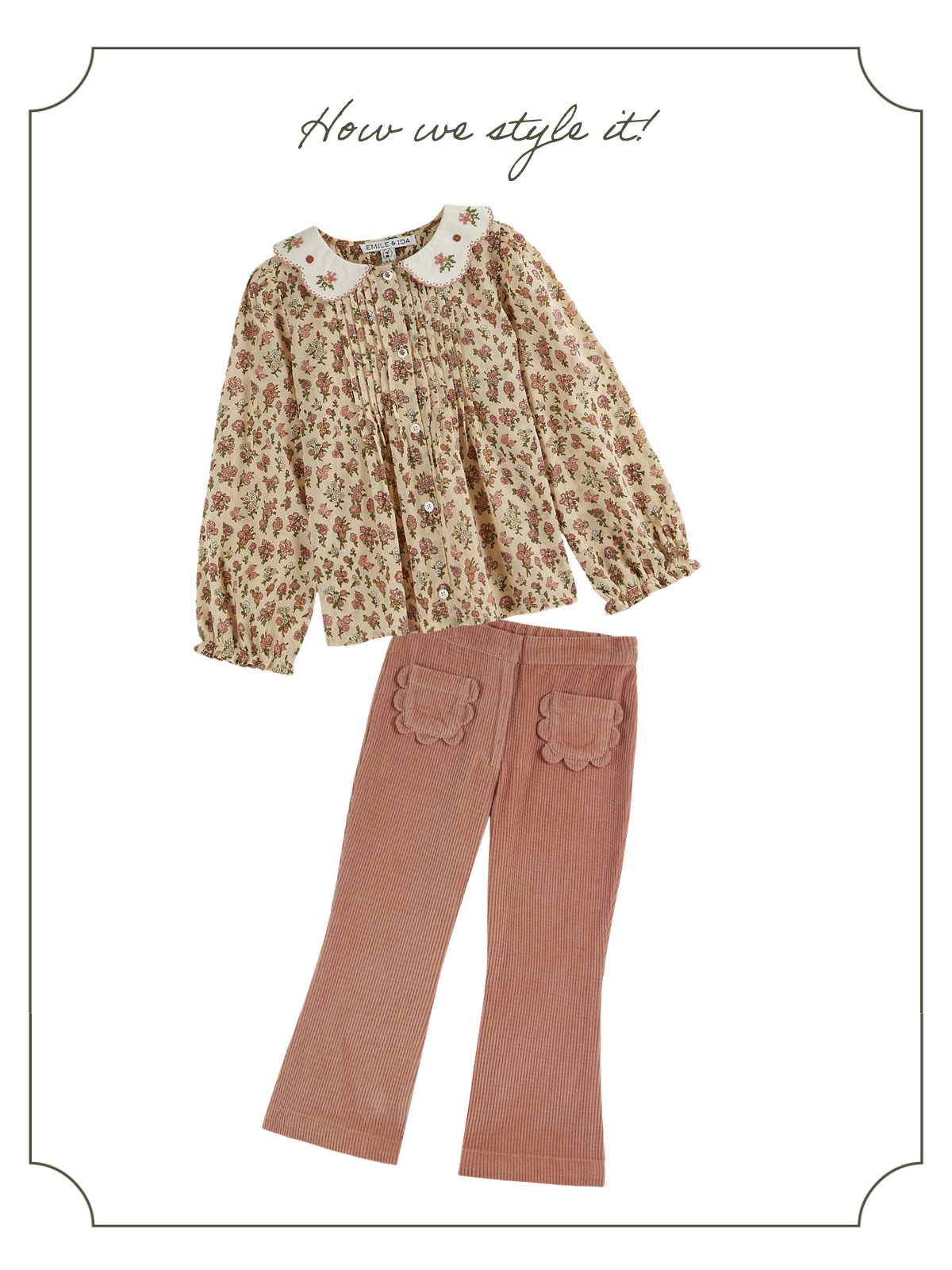 Flower Pocket Corduroy Pants Pants Emile et Ida   