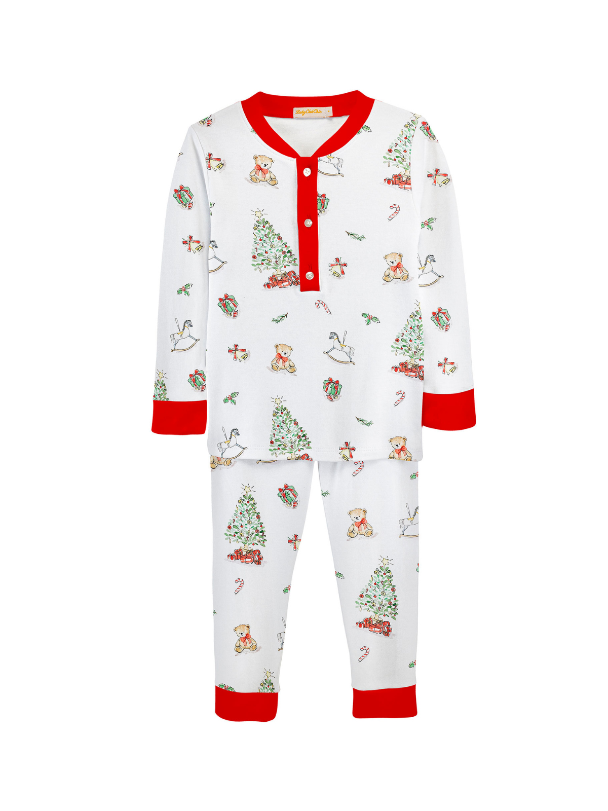 Christmas Tree PJ Set Pajamas Baby Club Chic White 1Y 