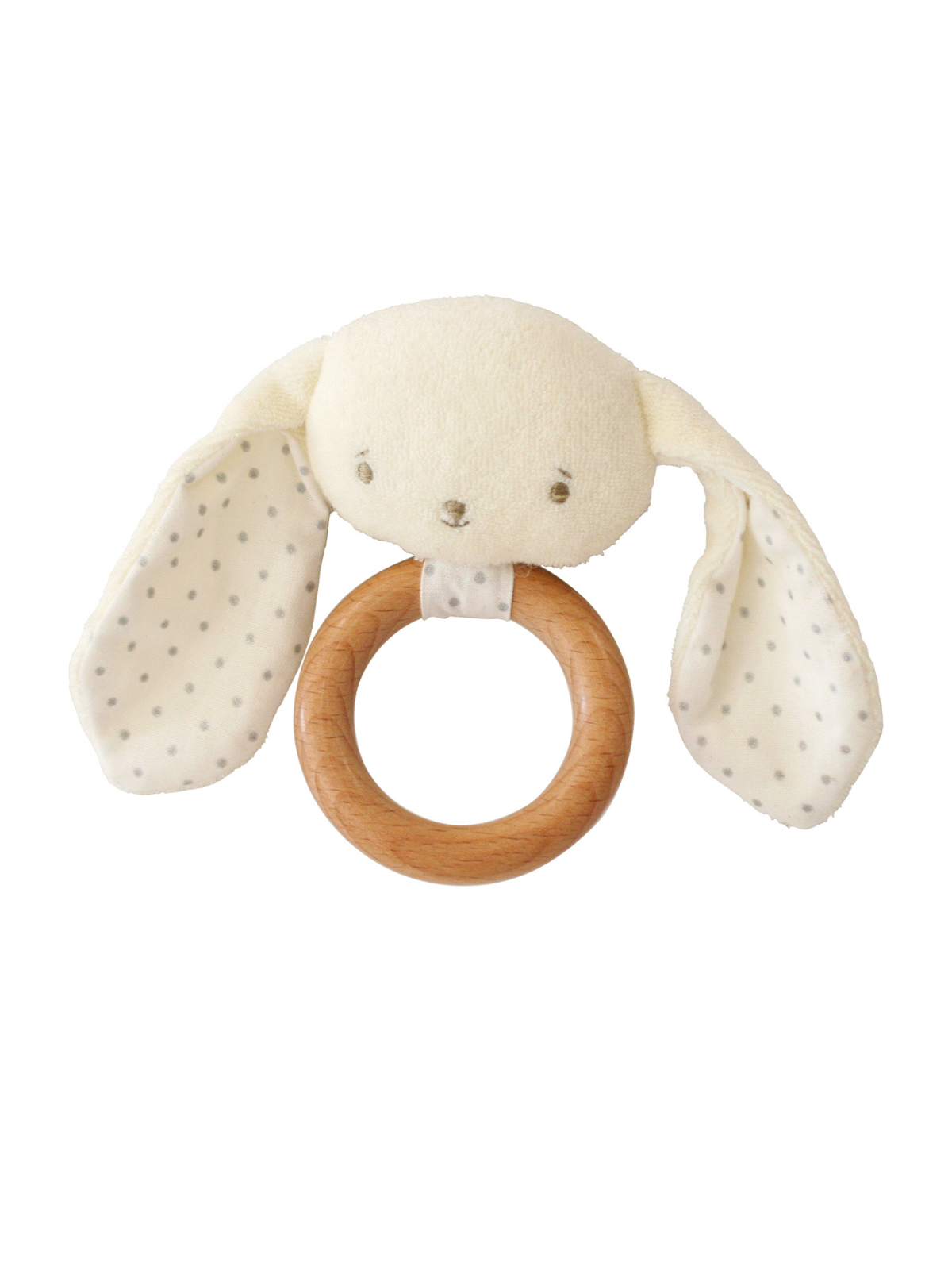 Ivory Baby Bunny Teether Ring & Rattle Baby Toys Alimrose
