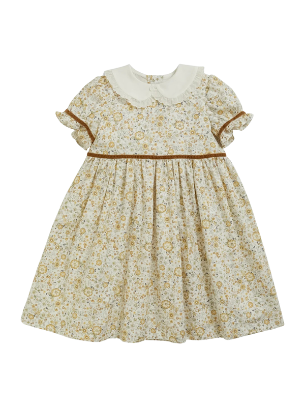 Antonella Dress Dresses Amaia London Mustard Floral 3Y