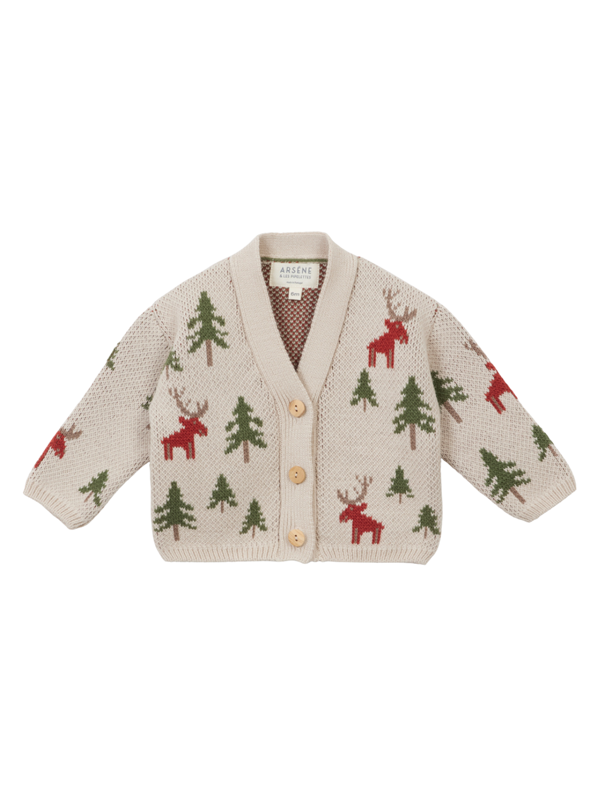 Giovanni Moose Cardigan Sweaters Arsène et Les Pipelettes Ecru 6M