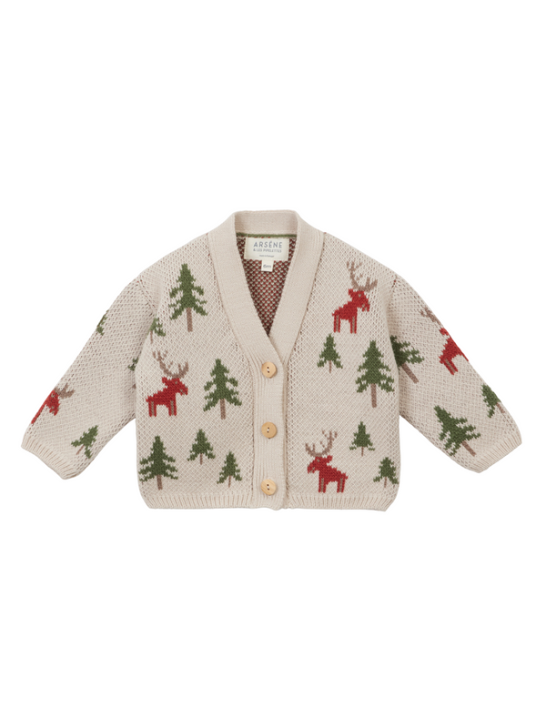 Giovanni Moose Cardigan Sweaters Arsène et Les Pipelettes Ecru 6M