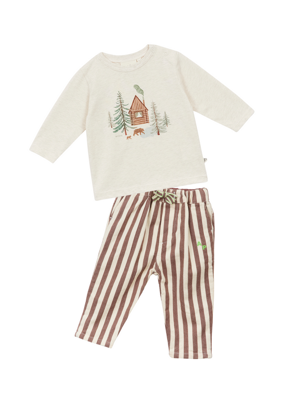 Log Cabin Set Sets Arsène et Les Pipelettes Chestnut 6M